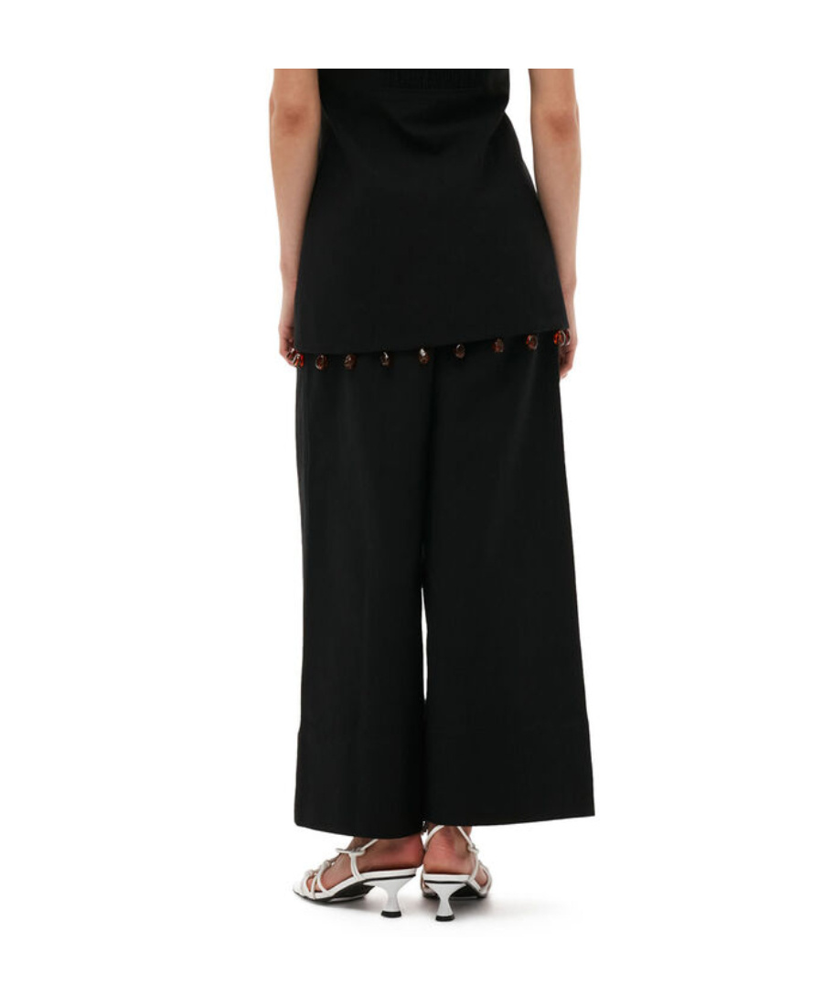 Ganni Straight-leg Trousers In Black