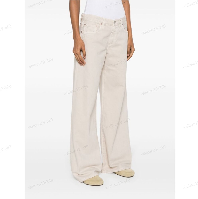 Agolde Low Slung Baggy Low-rise Straight-leg Jeans In White