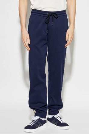 Moncler Striped Track Pants In Navy Blue
