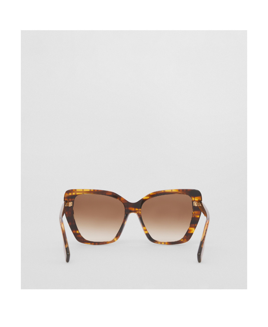 Burberry Check Cat-eye Sunglasses In Brown