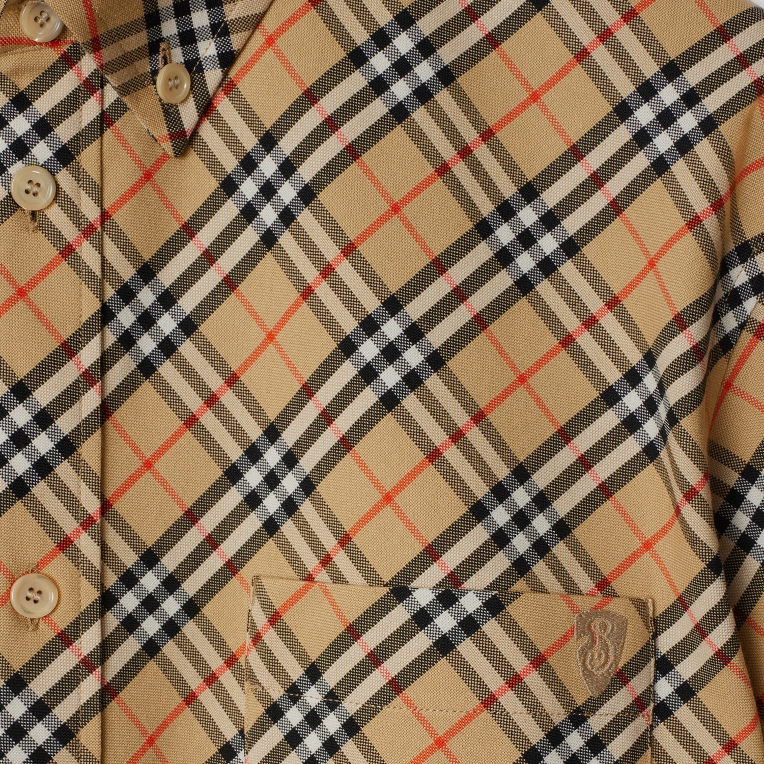 Burberry Vintage Check Long-sleeved Shirt In Nude