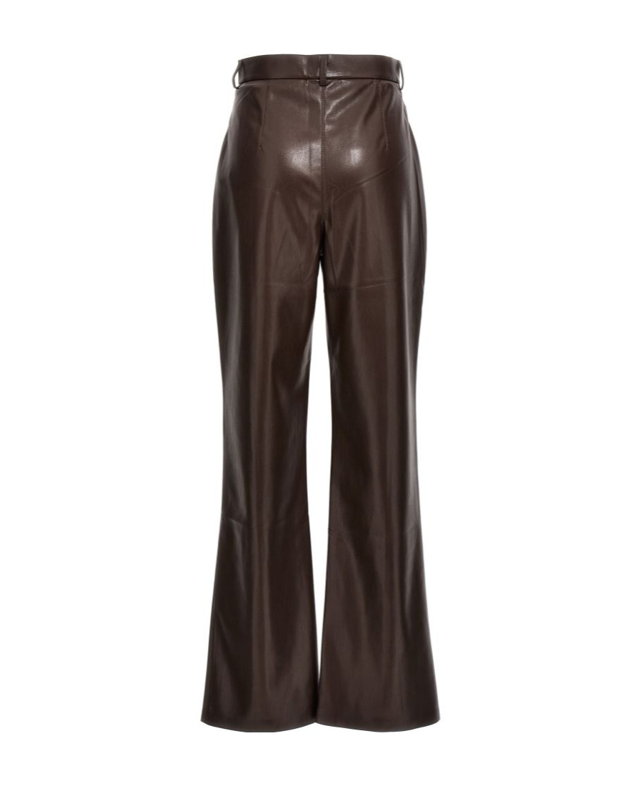 Nanushka Leena Long Sleeved Faux Leather Shirt In Black