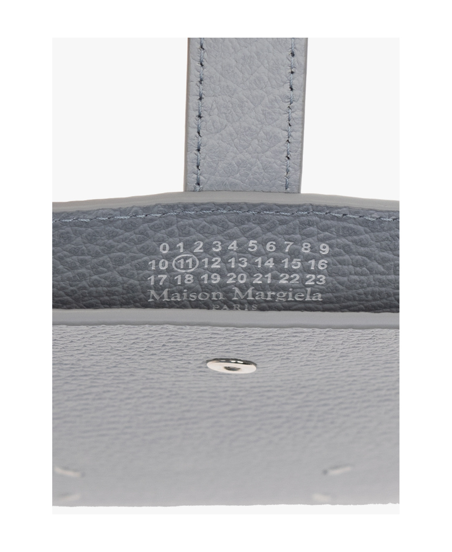 Shop Maison Margiela Neck-strap Leather Phone Case In Gray