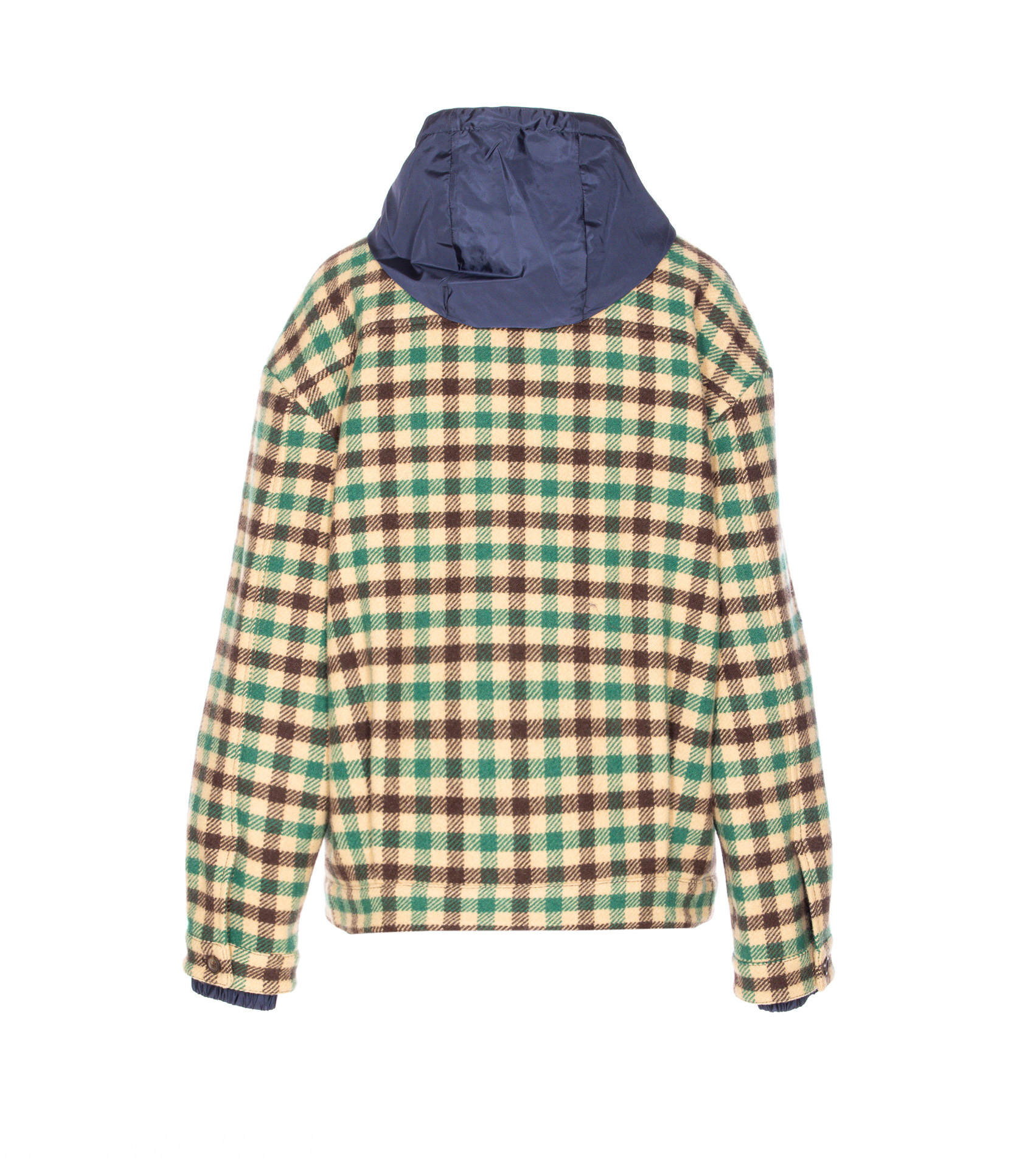 Miu Miu Long Sleeve Cotton Coat In Multi