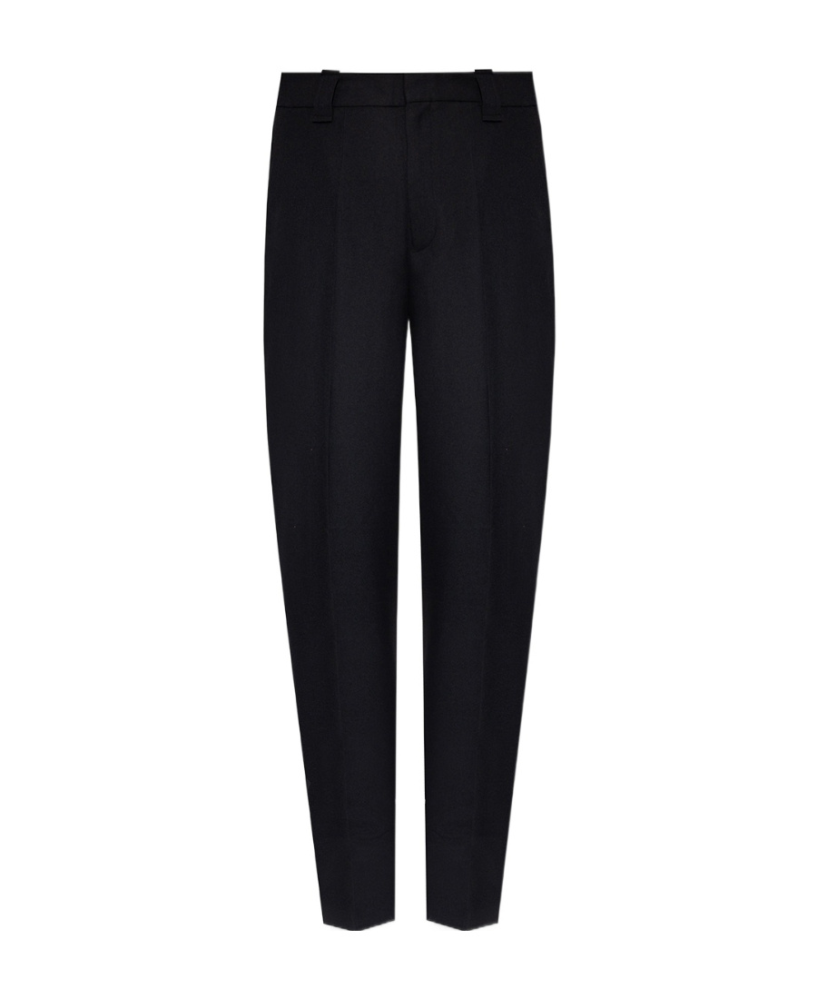 Ganni Tapered Cuff Tailored Trousers In Black