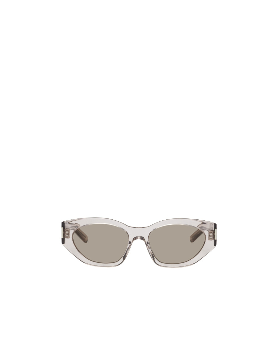 Saint Laurent Bold Geo Oval-frame Sunglasses In Nude