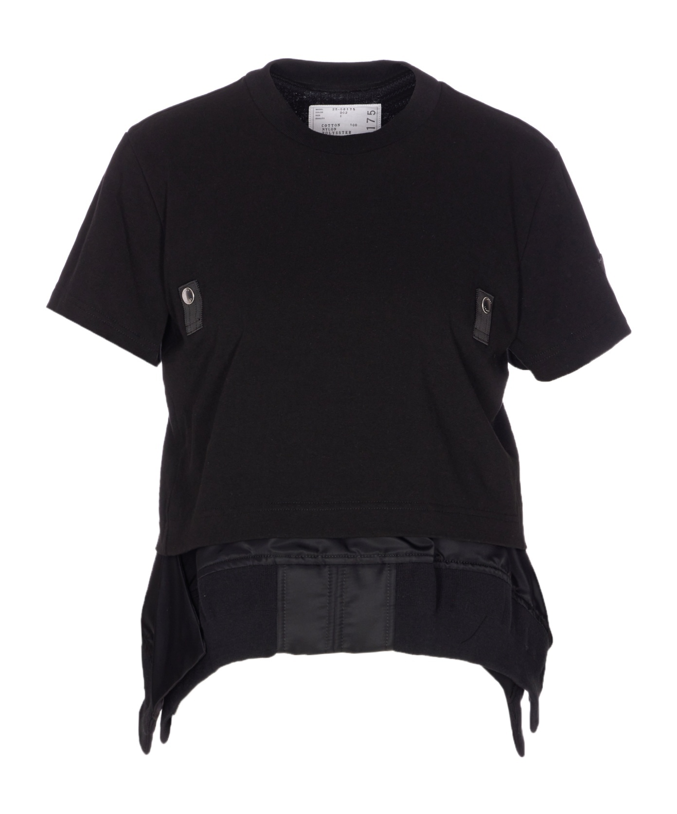 Sacai Asymmetrical Side-split T-shirt In Black