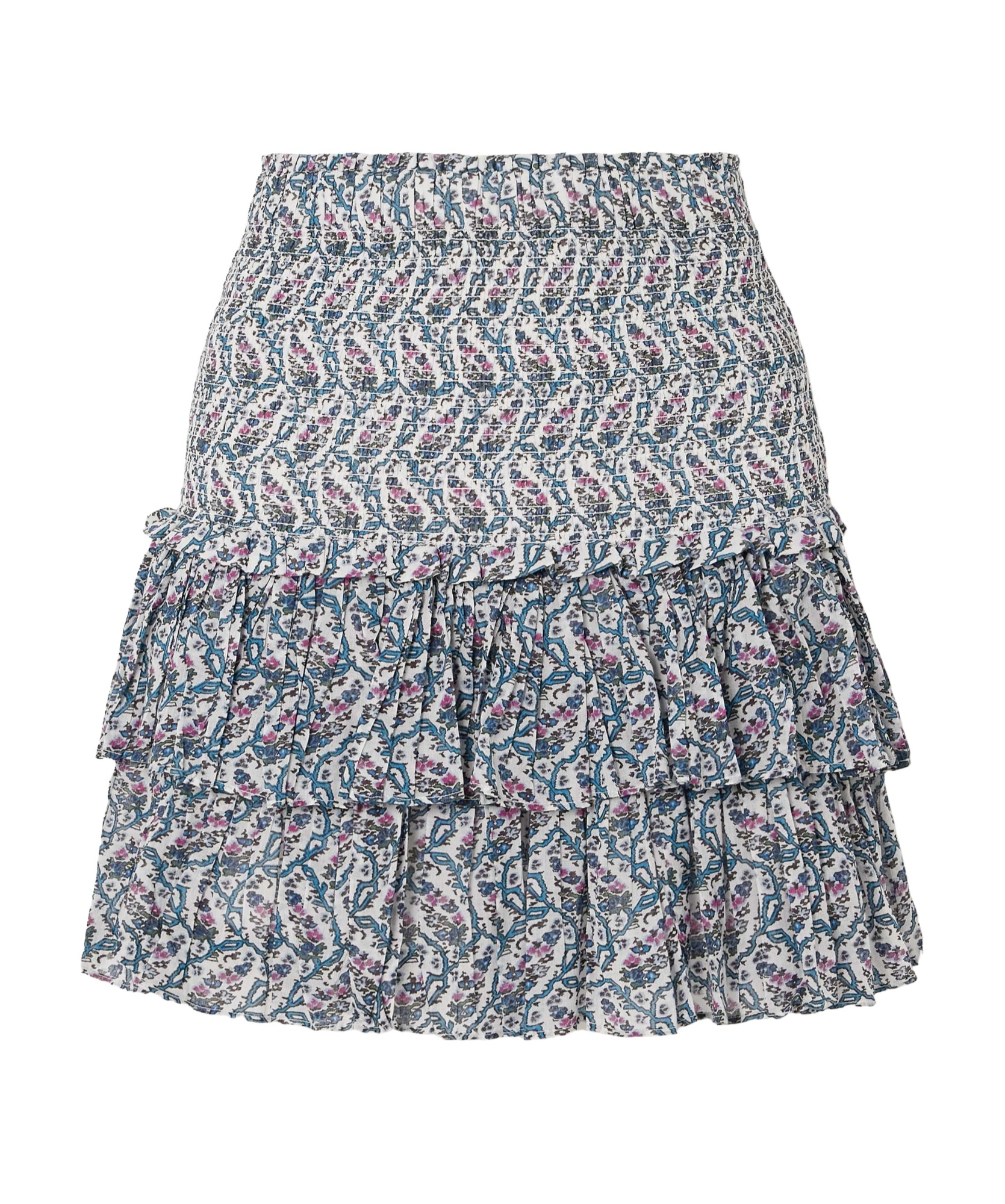 Isabel Marant Étoile Naomi Ruffled Detail Mini Skirt In Multi
