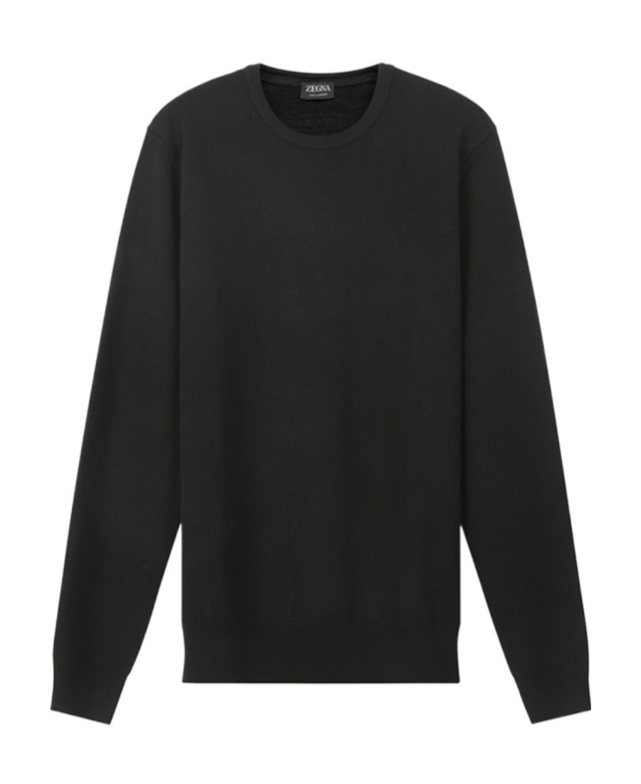 Zegna Long-sleeved Sweater In Black