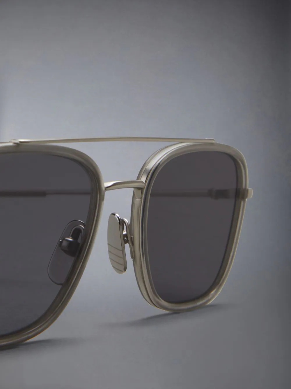Thom Browne Rectangular Pilot Sunglasses In Black