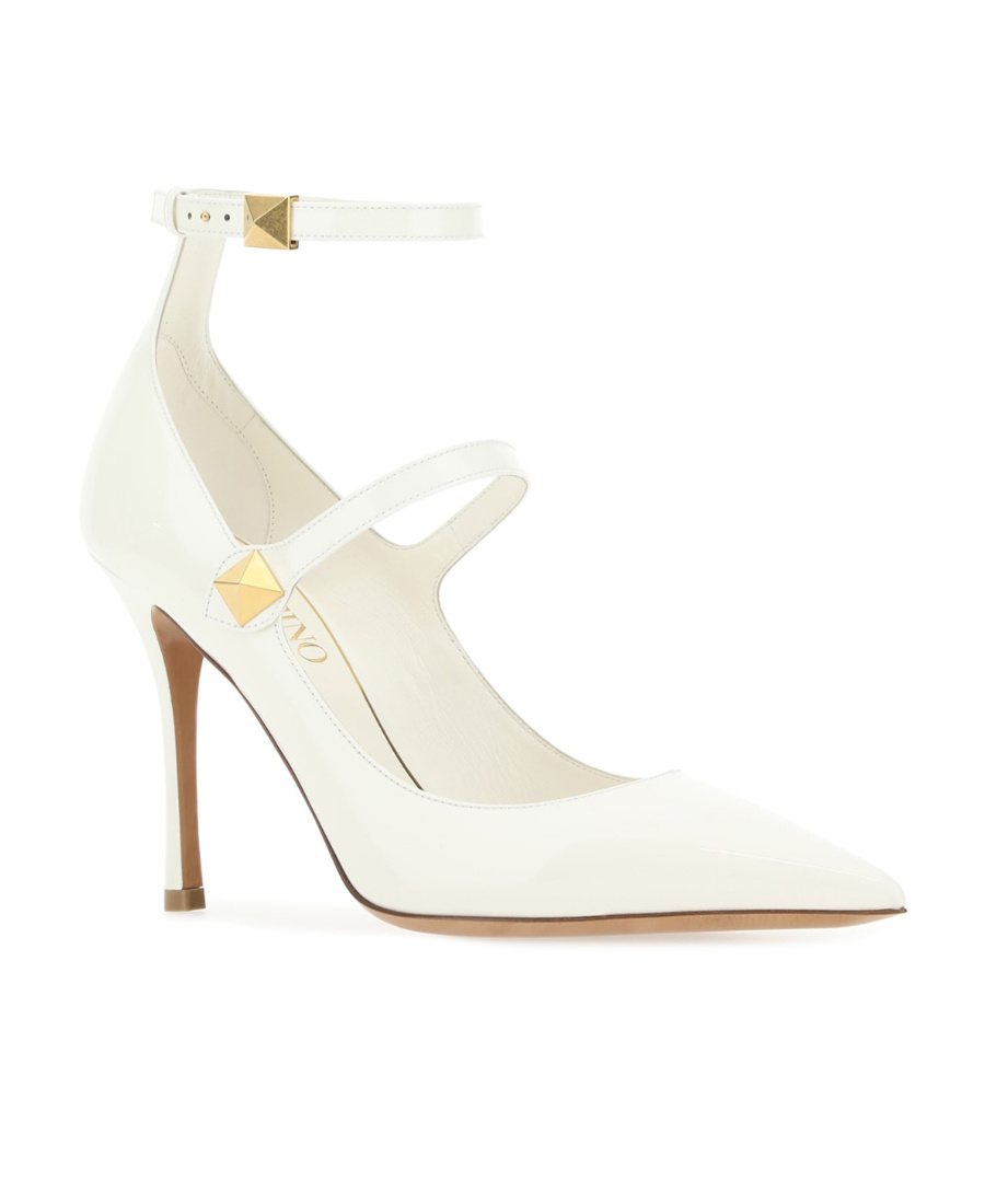 Valentino Tiptoe 100mm Patent Pumps In White