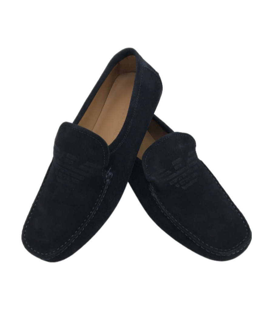 Emporio Armani Logo Business Casual Shoes In Black