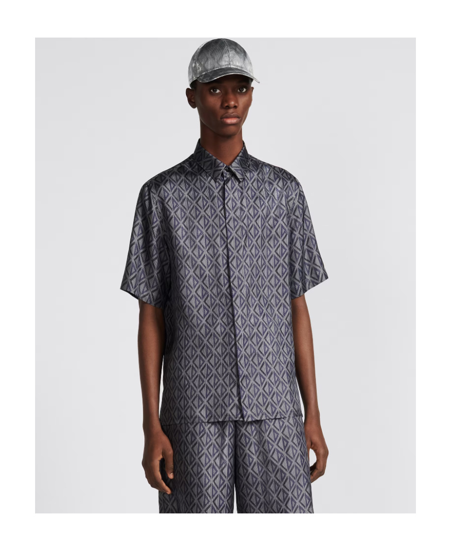Dior Cd Diamond Short-sleeved Shirt In Gray