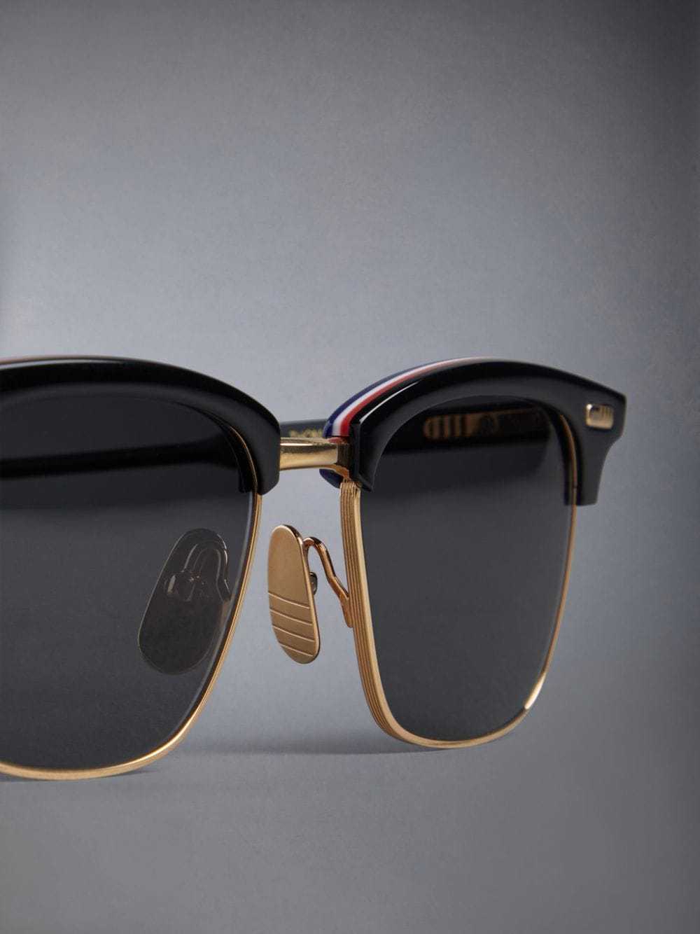Thom Browne Clubmaster-frame Tinted Sunglasses In Black