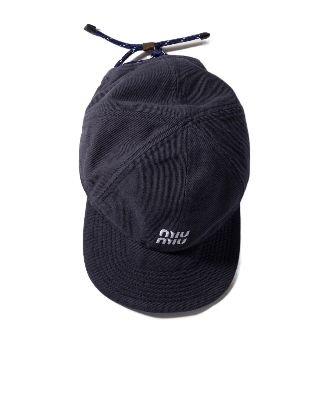 Miu Miu Denim Baseball Cap In Navy
