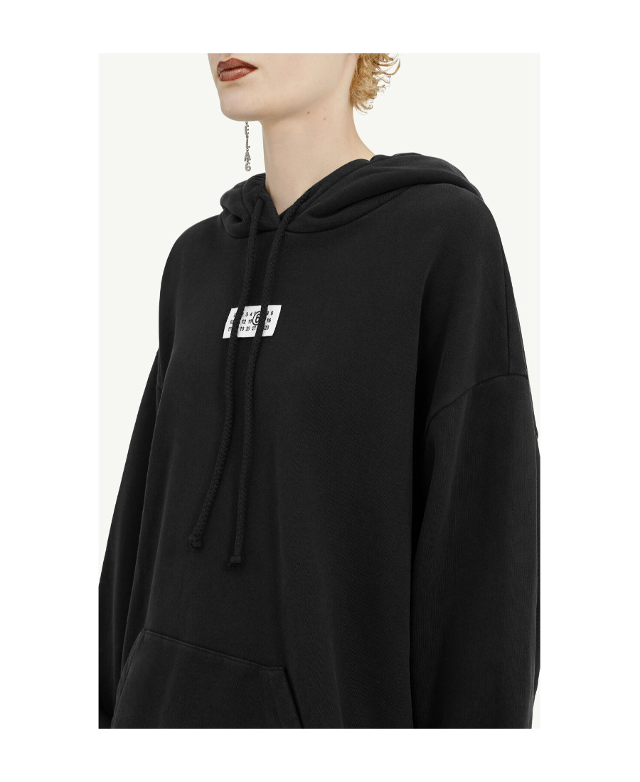 Mm6 Maison Margiela Numeric Hoodie In Black