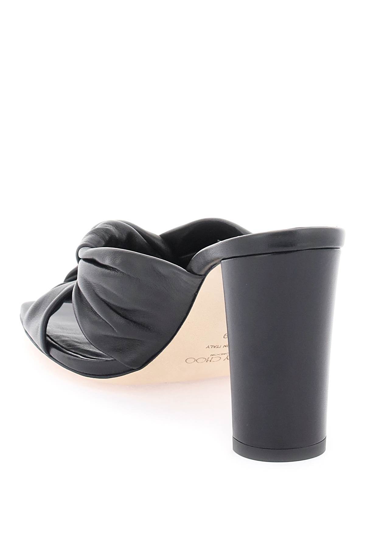 Jimmy Choo Avenue 85mm Leather Sandals In Black