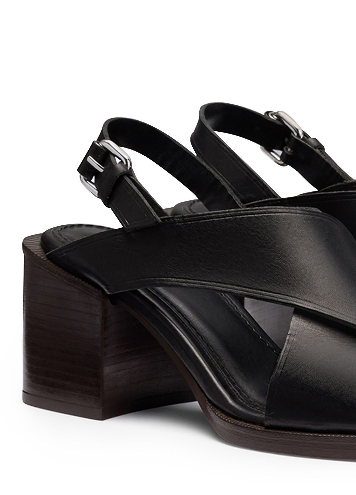 Lemaire 65mm Leather Sandals In Black