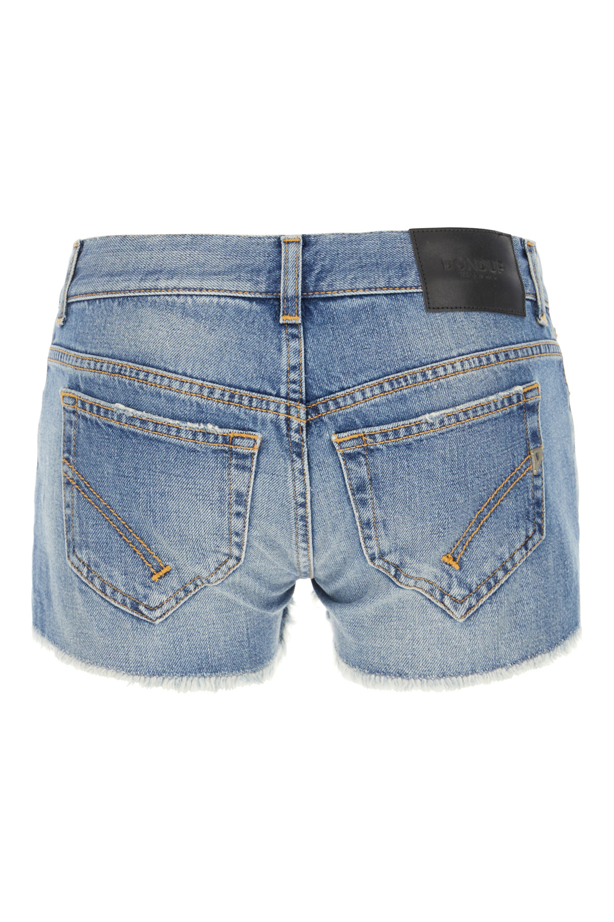 Dondup Logo-plaque Denim Shorts In Blue