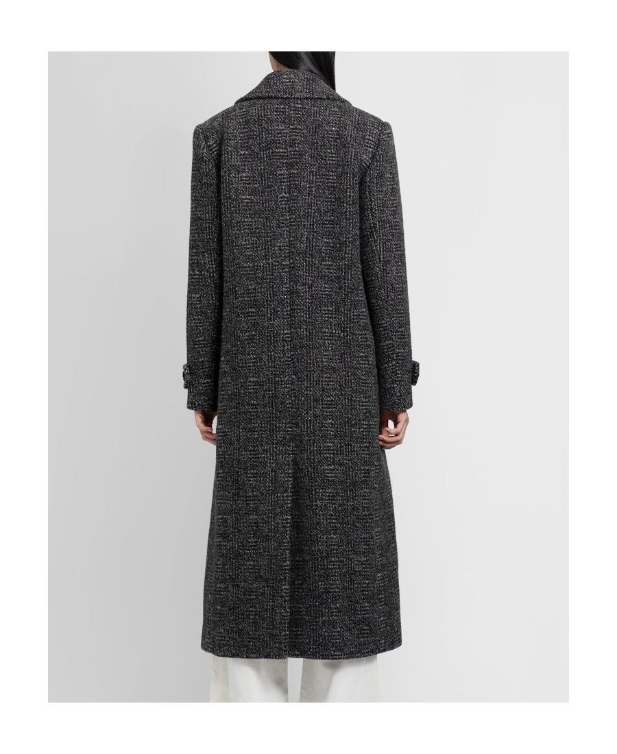Chloé Logo Coat In Black