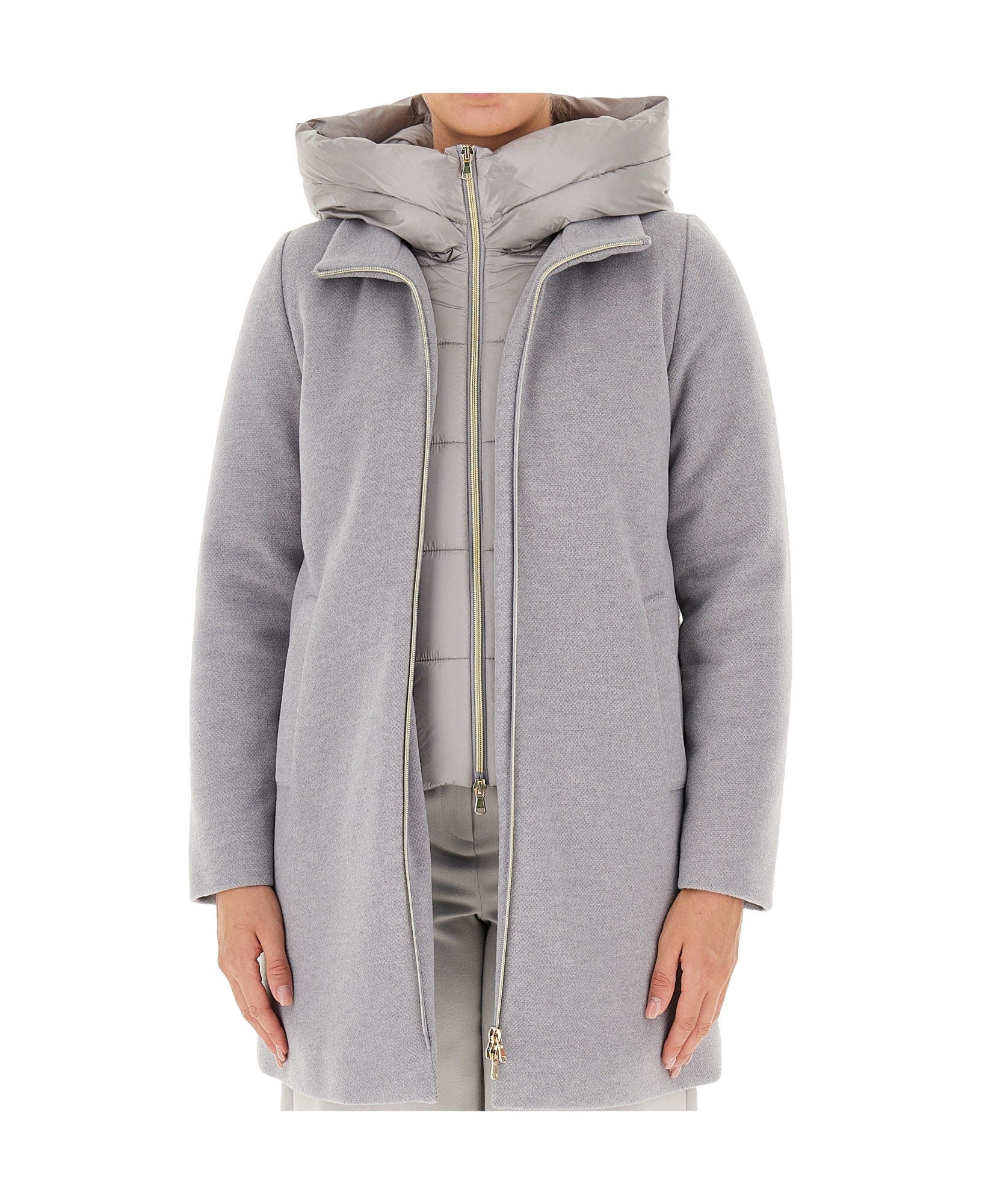 Marella Long-sleeved Coat In Gray