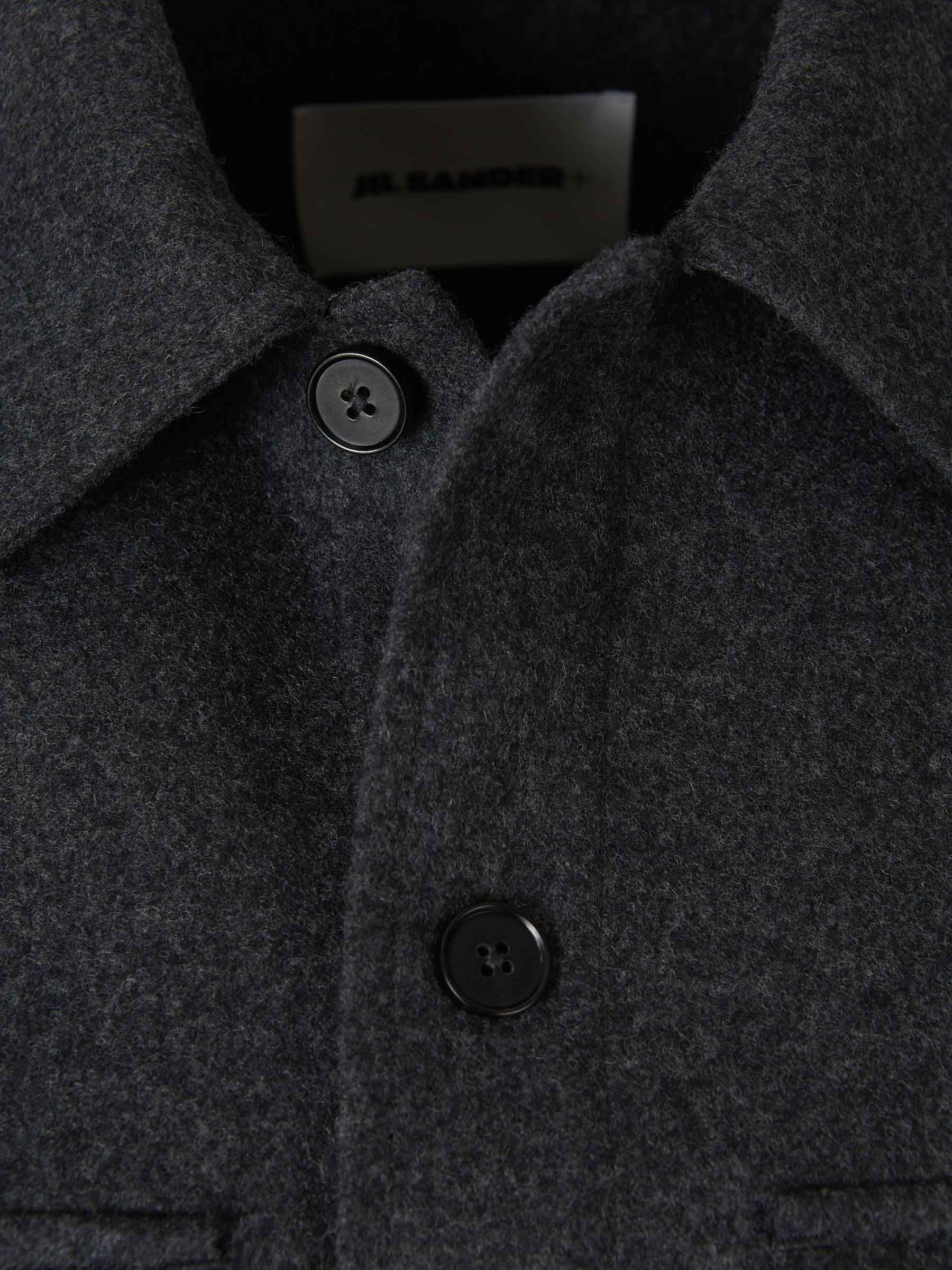 Jil Sander Mélange-effect Virgin-wool Shirt In Black