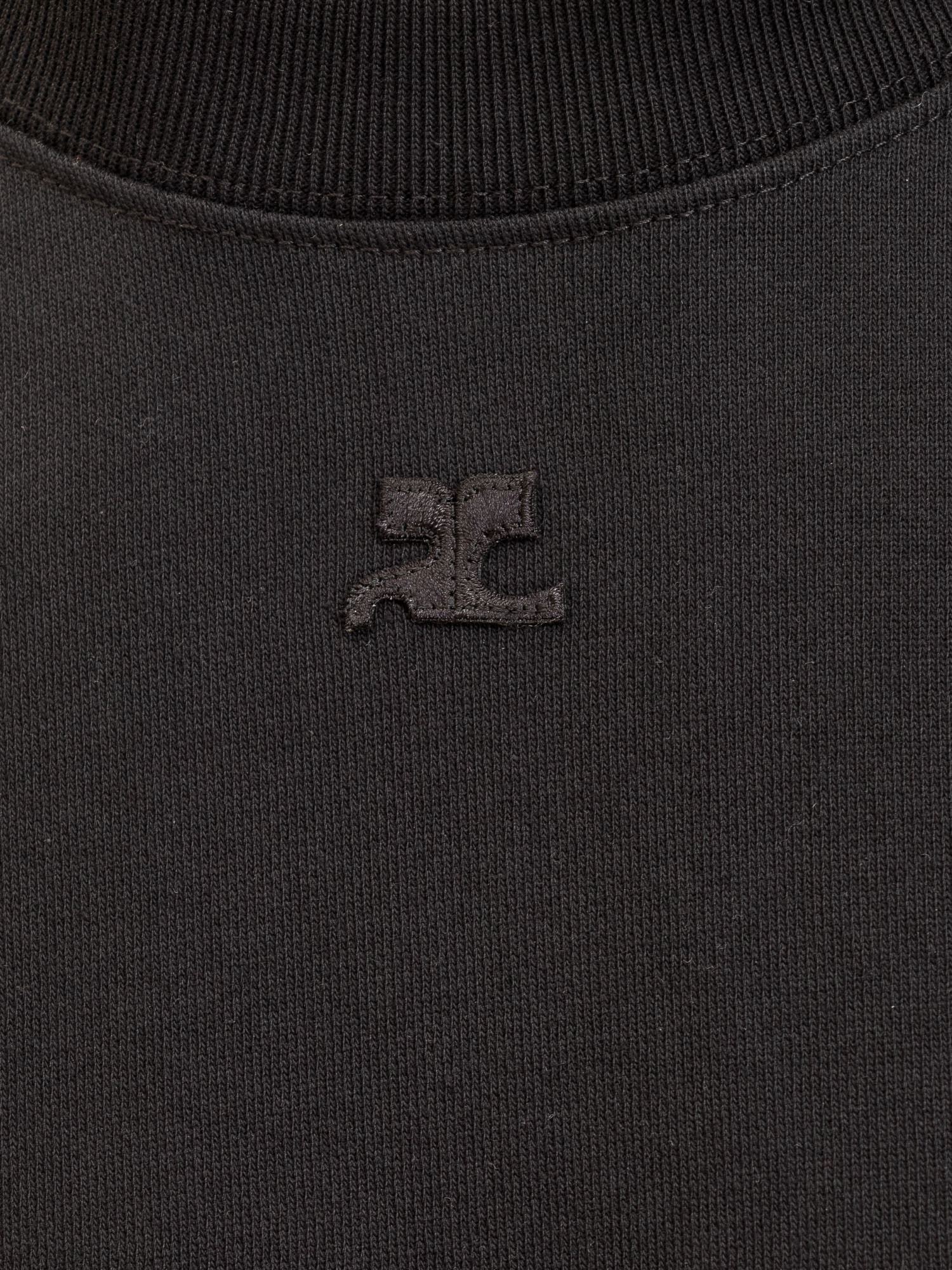 Courrèges Courreges Black Cotton Sweatshirt In Black