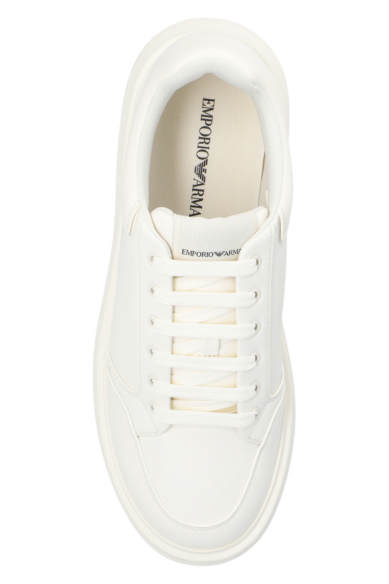 Emporio Armani Low-top Leather Sneakers In White