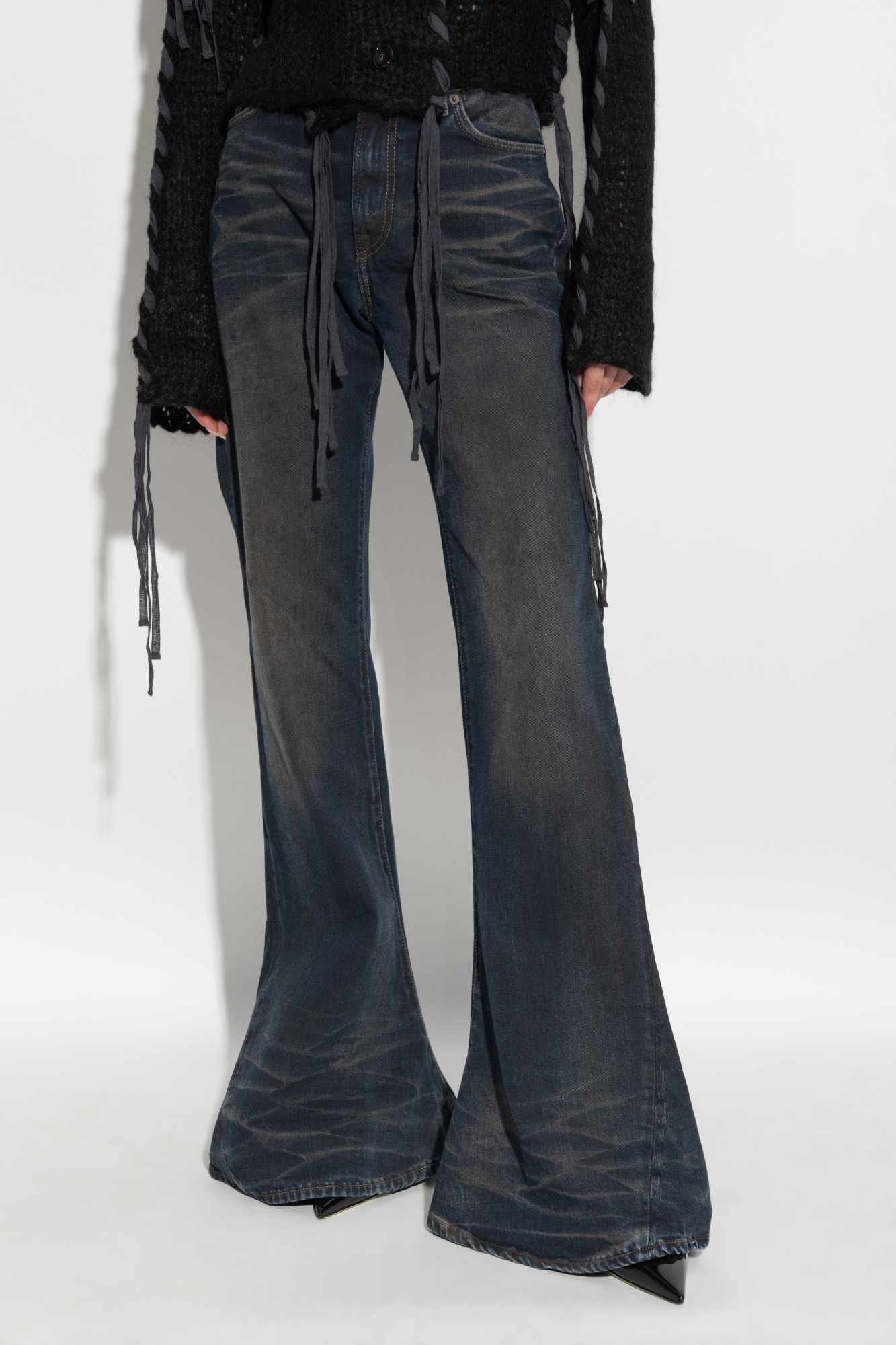 Acne Studios Flared Jeans In Black