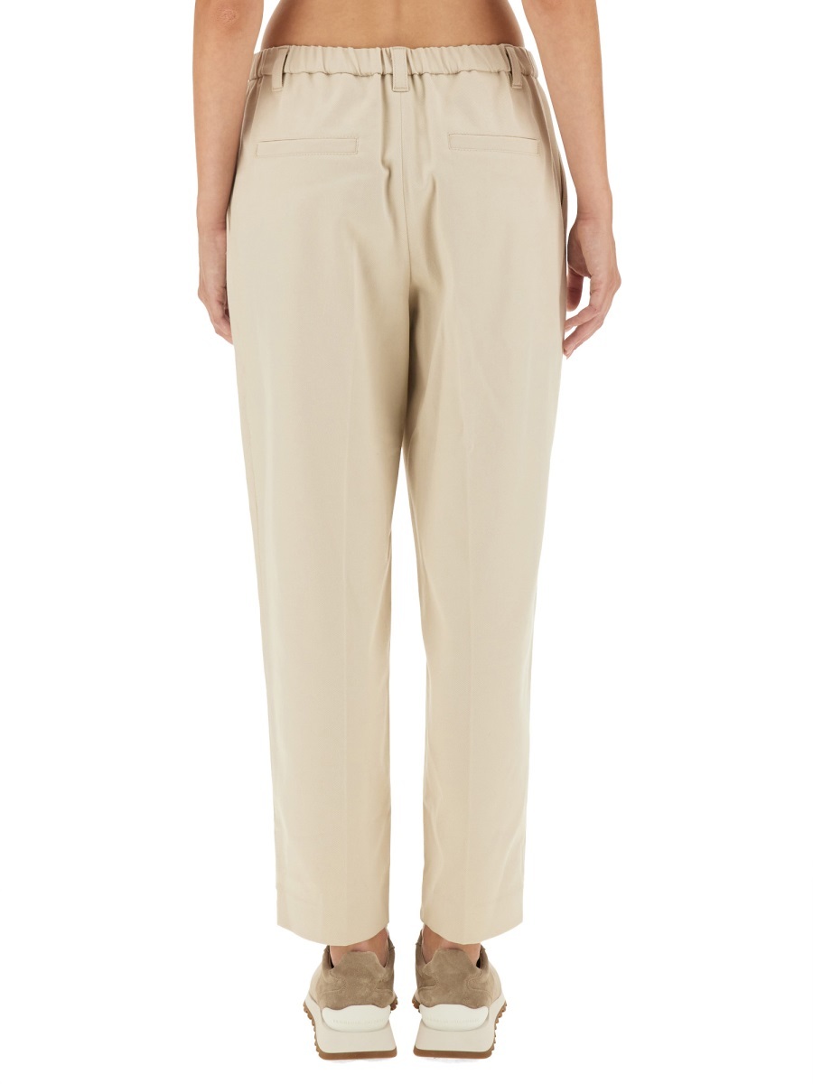 Brunello Cucinelli Cropped Fit Pants In Nude