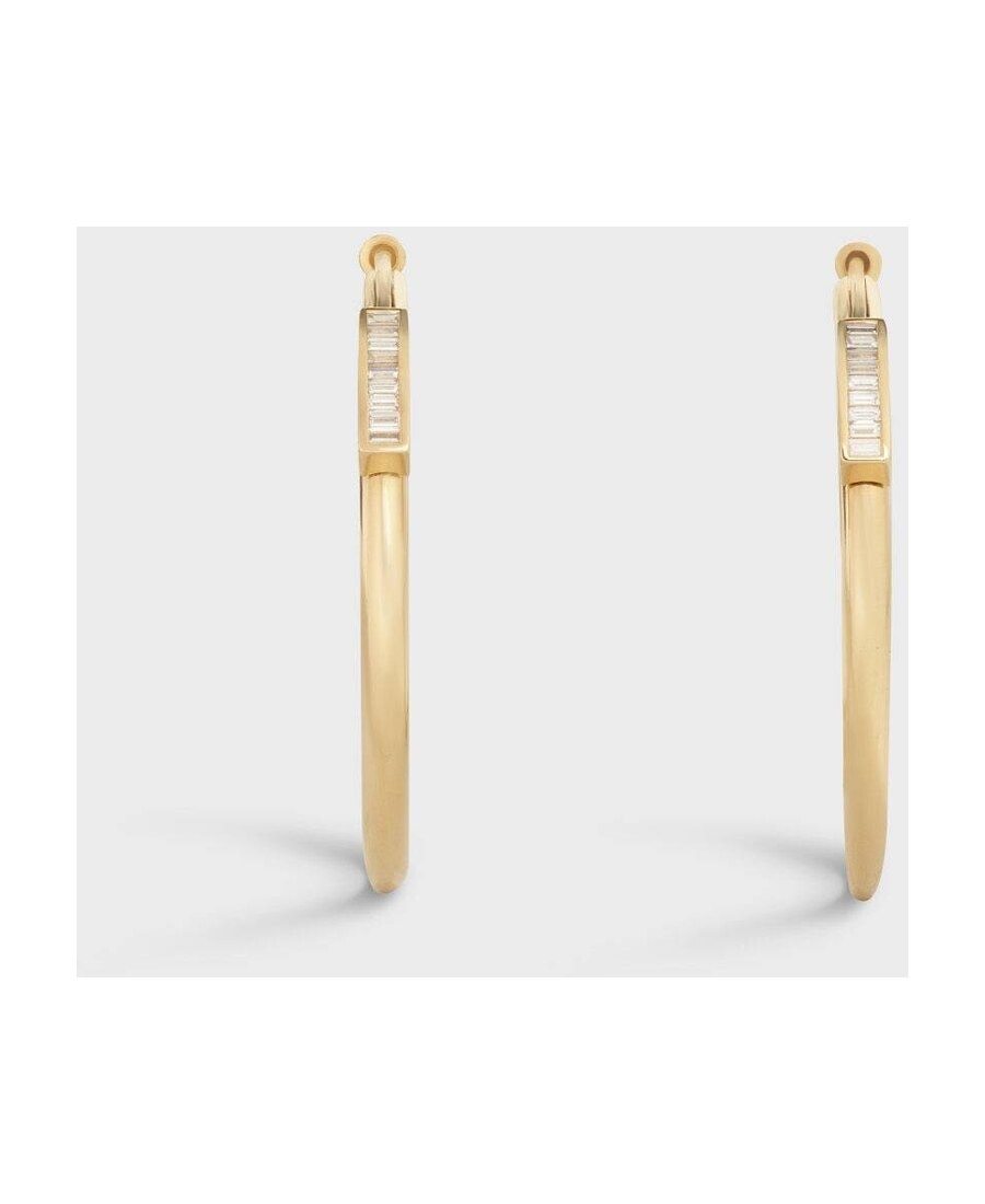 Celine Systeme Large Ring Earrings In Yellow
