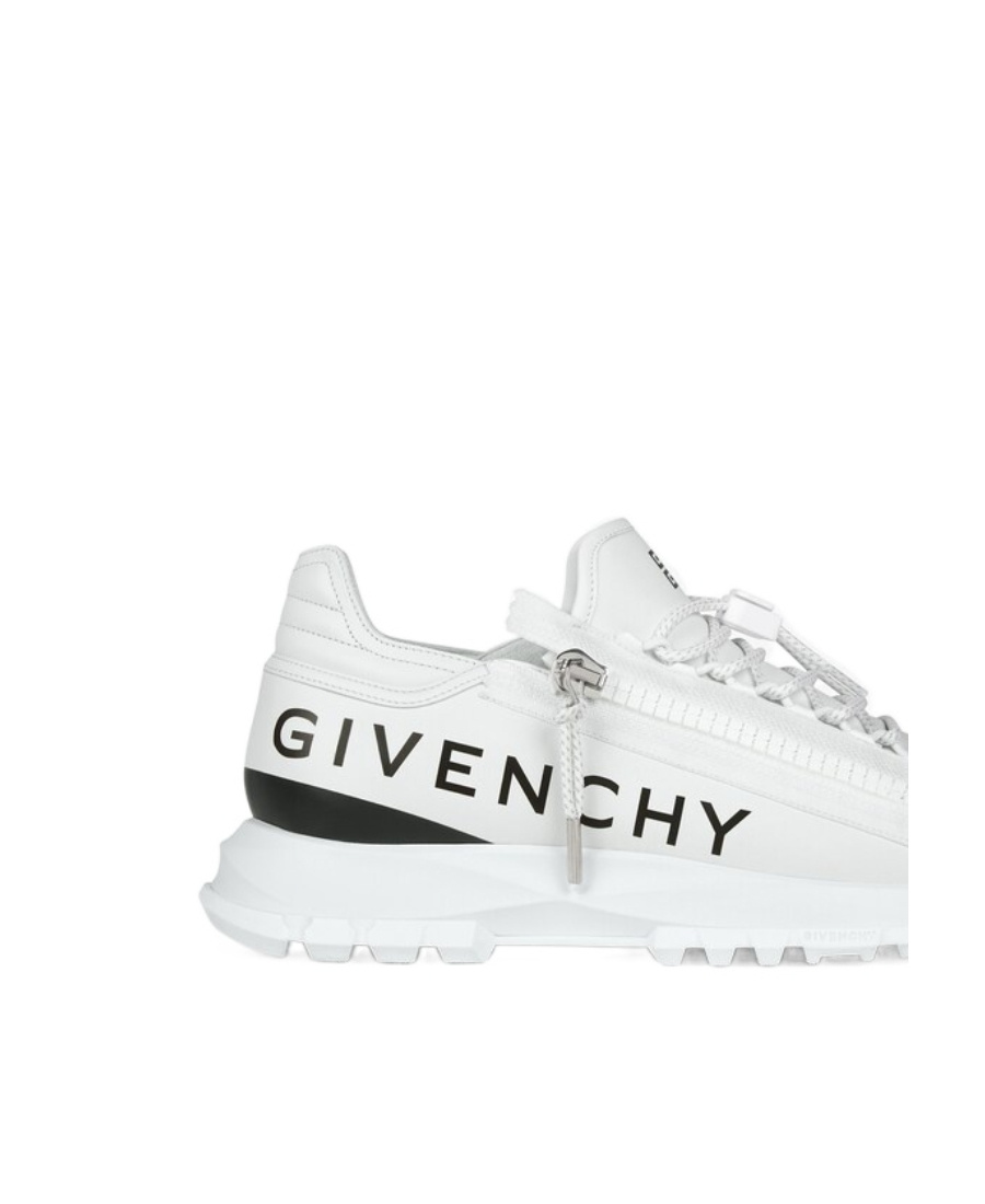 Shop Givenchy Spectre Runner Sneakers In Leather With Zip In White