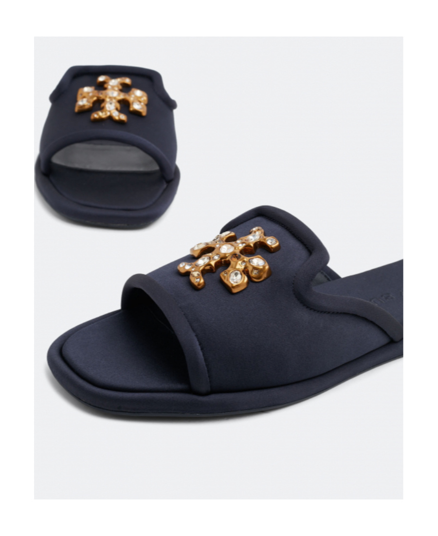 Tory Burch Logo Sandals In Black