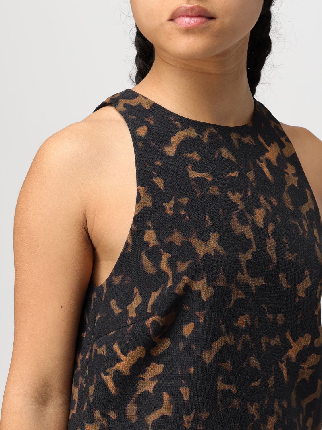 Theory Tortoiseshell Print Mini Dress In Black