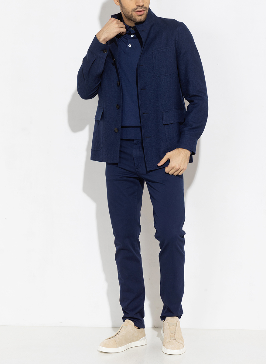 Shop Zegna Long-sleeved Casual Jacket In Black