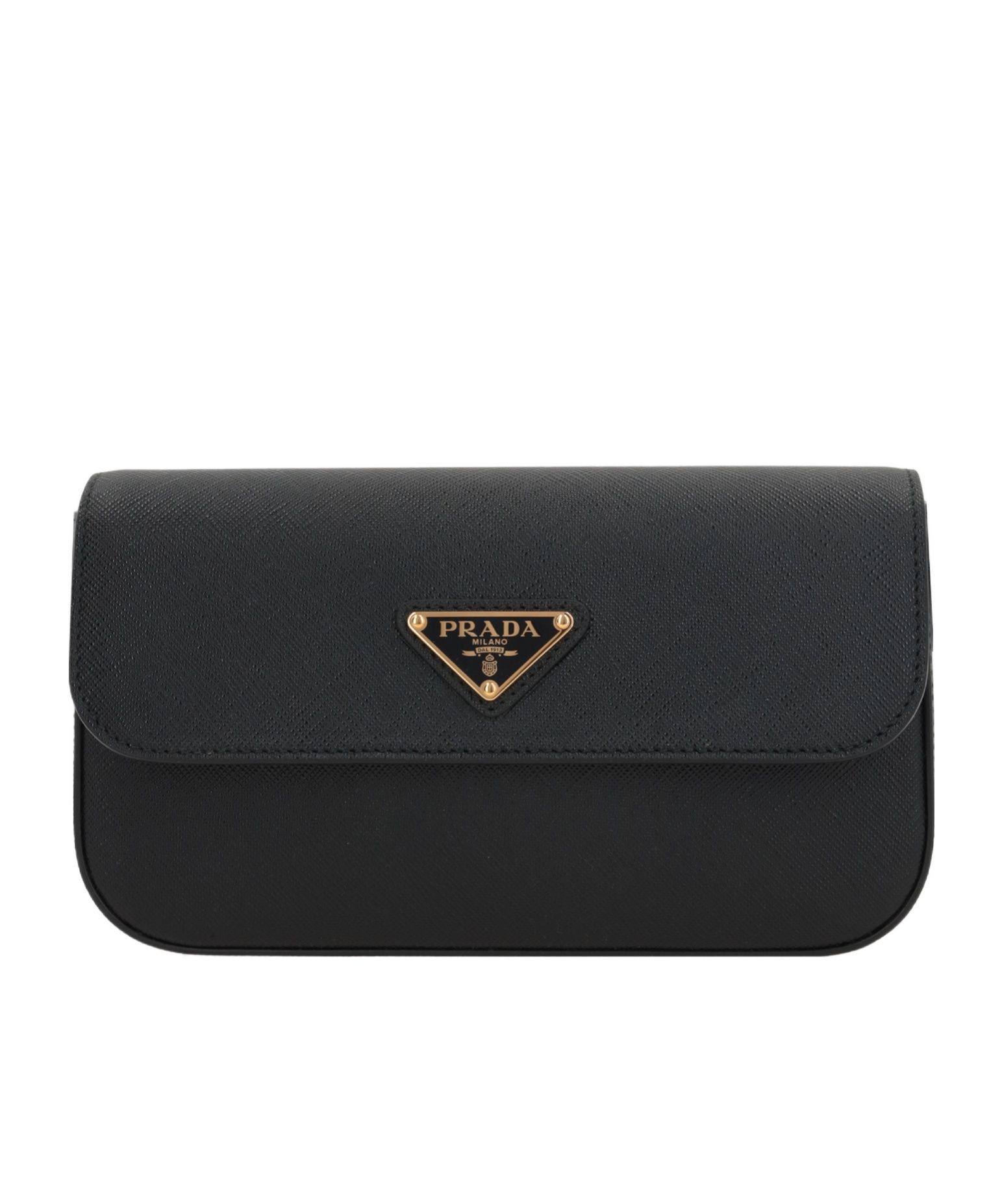 Prada Mini Saffiano-leather Shoulder Bag In Black