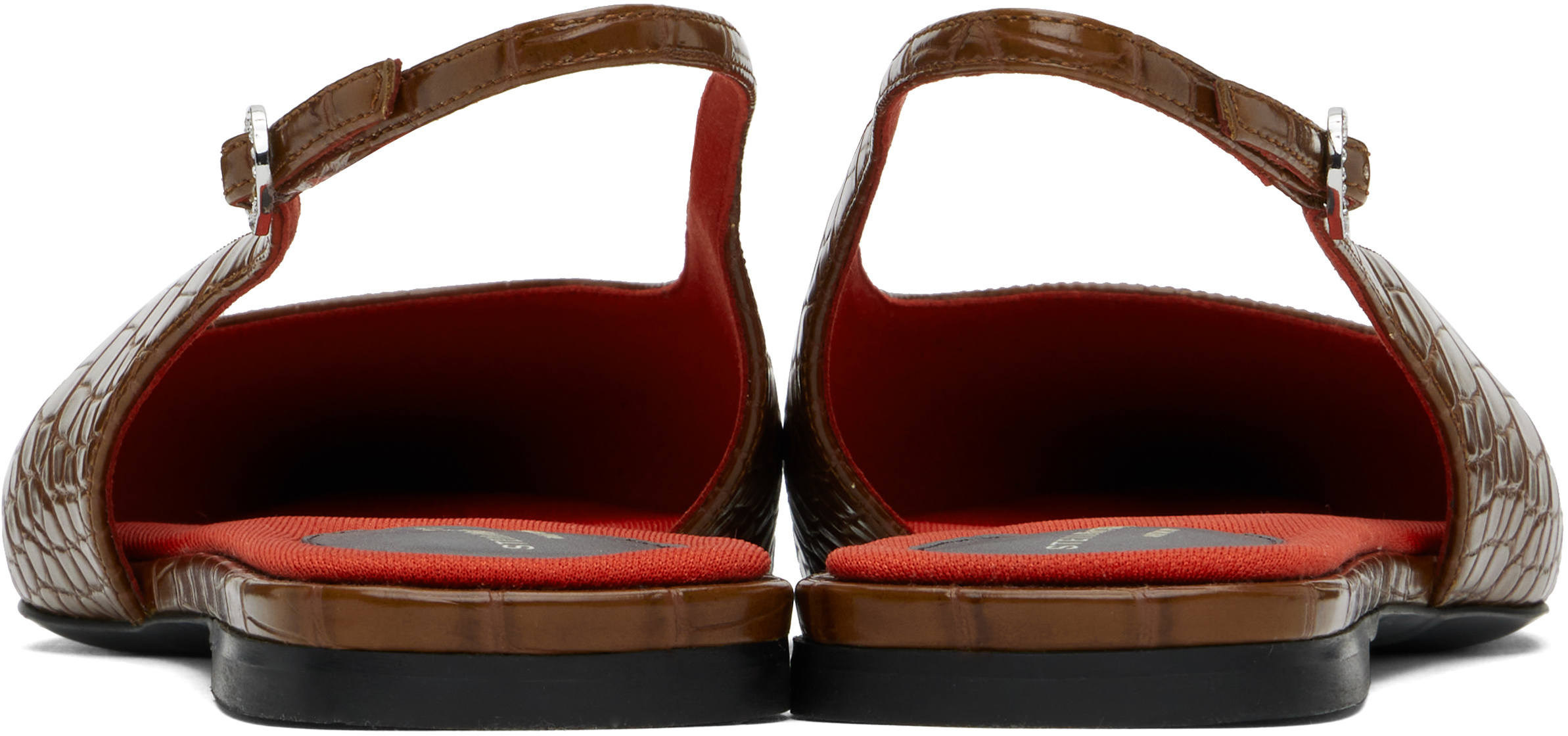 Stella Mccartney Brown Elsa Slingback Ballerina Flats In Brown