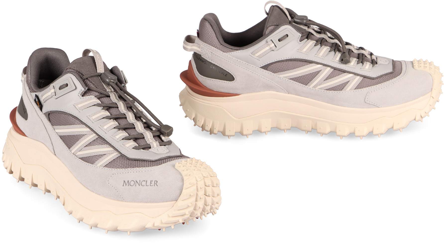 Moncler Trailgrip Sneakers Crafted With Suede In Nude