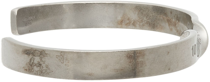 Maison Margiela Twisted Number-engraved Bracelet In Gray
