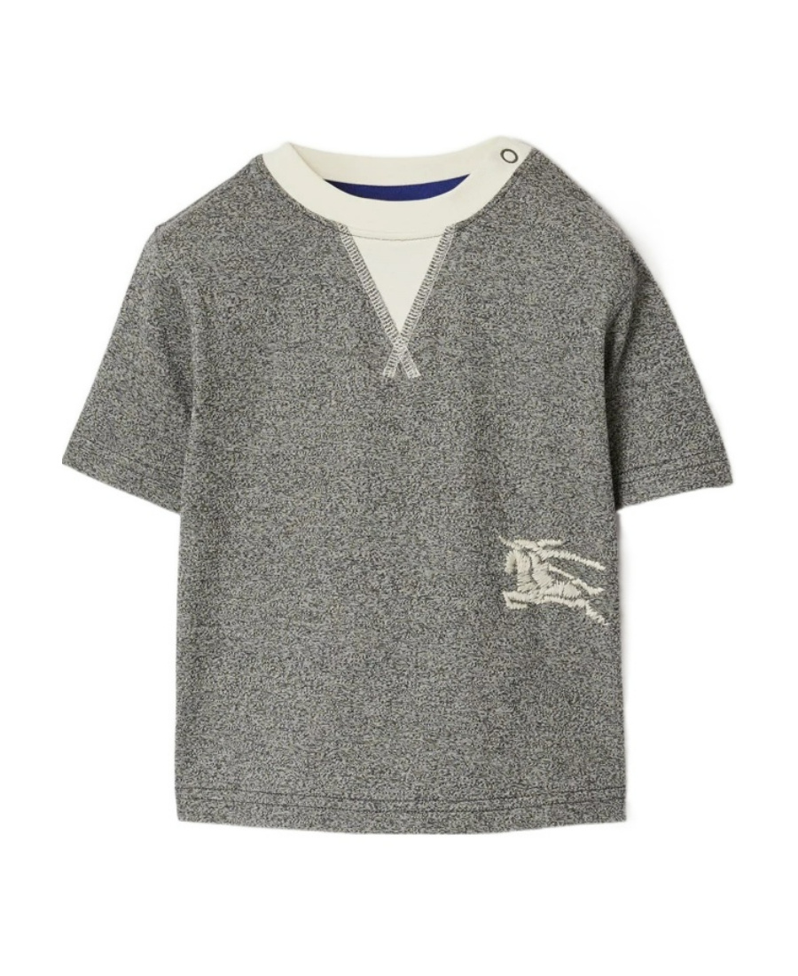 Burberry Ekd-embroidered Two-tone T-shirt In Gray