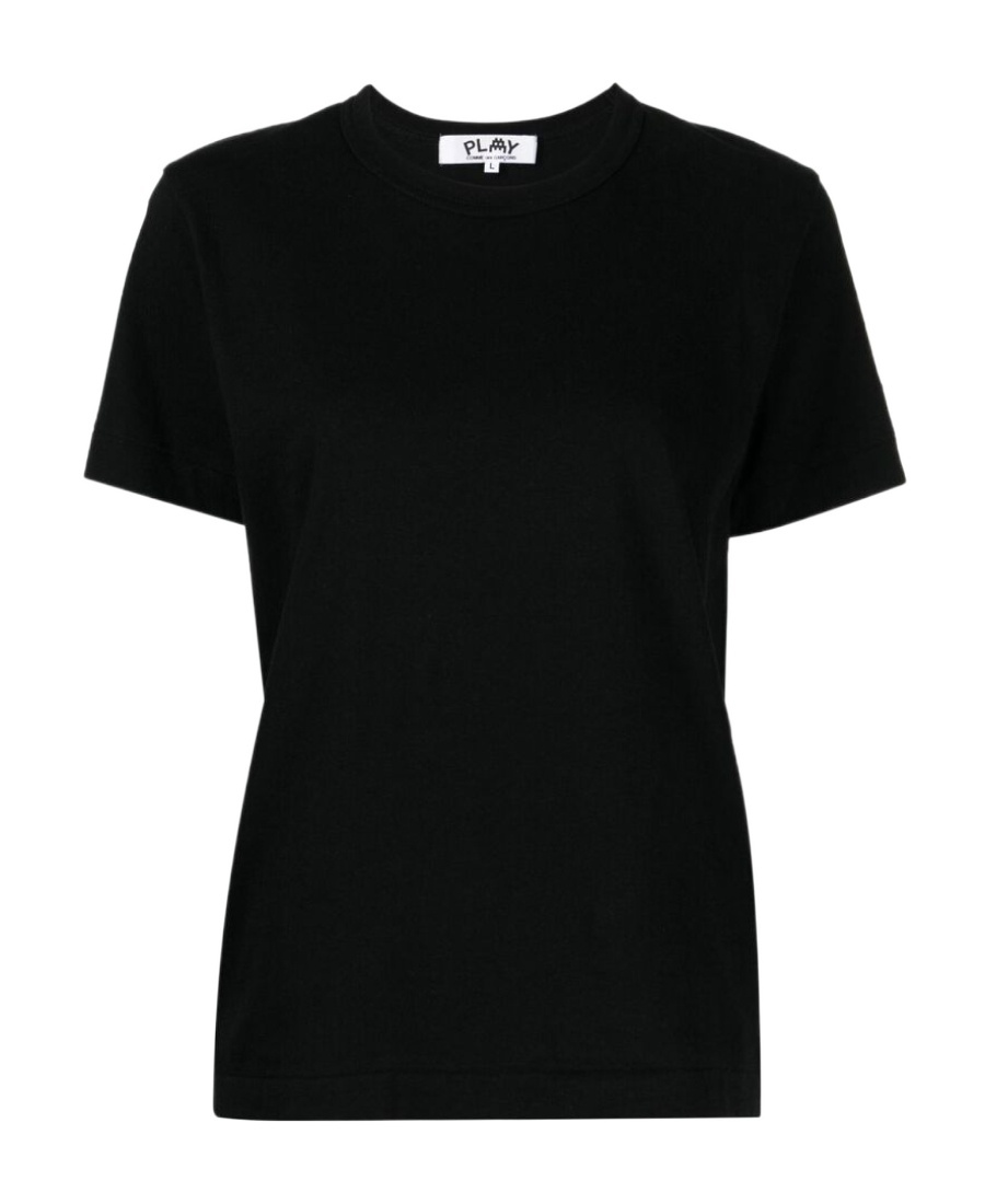 Comme Des Garçons Play Logo Detailed Crewneck T-shirt In Black
