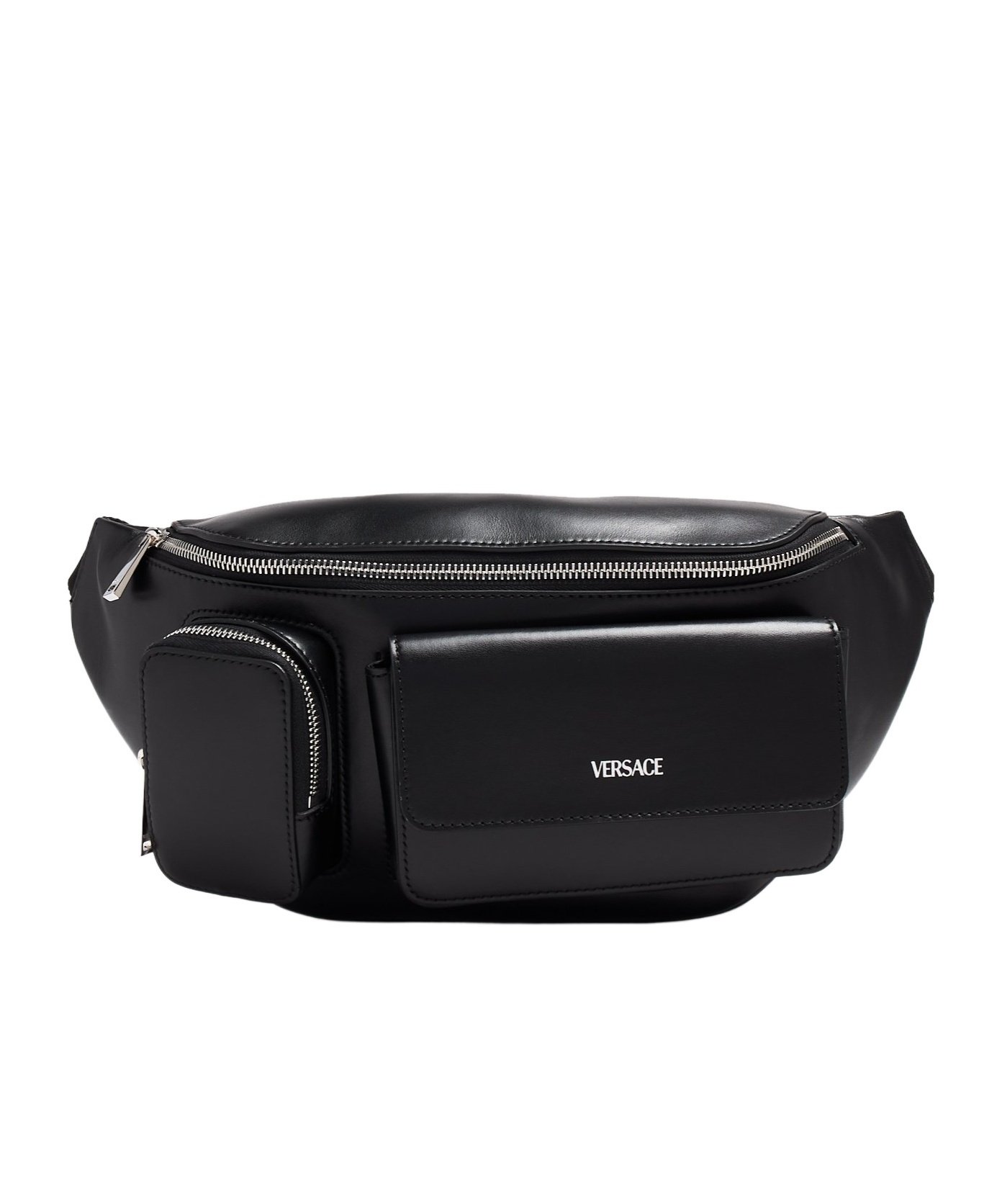 VERSACE LOGO-LETTERING LEATHER BELT BAG