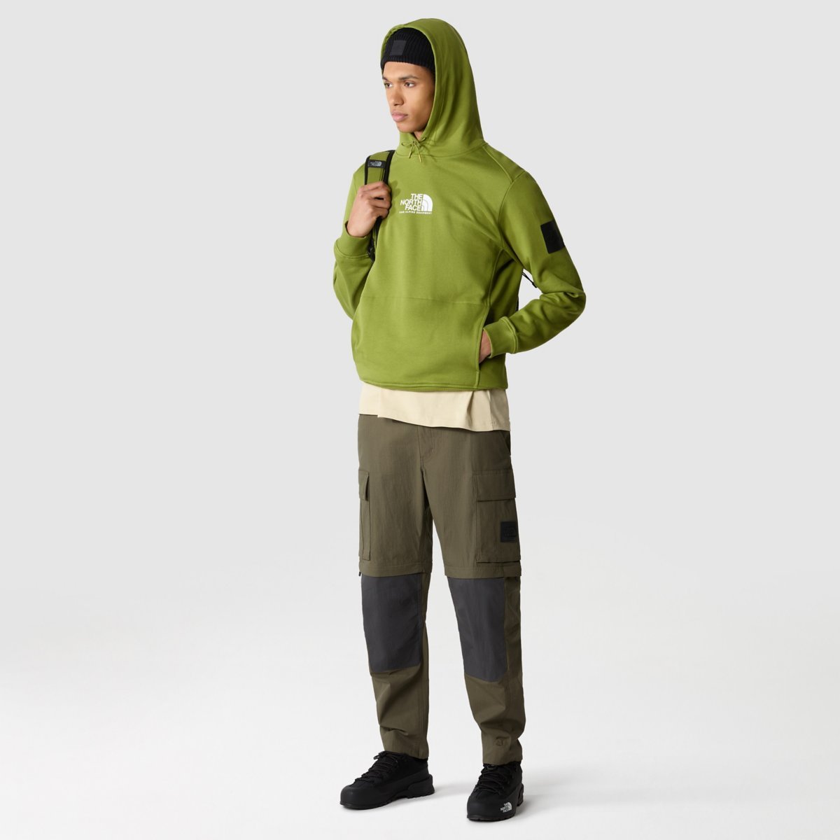 The North Face Fine Alpine Logo-print Cotton Hoodie In Green