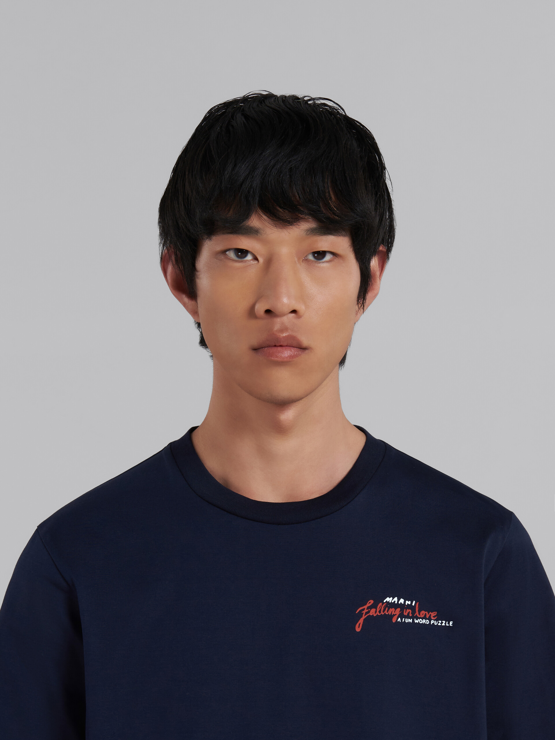 Marni Man T-shirt Midnight Blue Size 40 Cotton