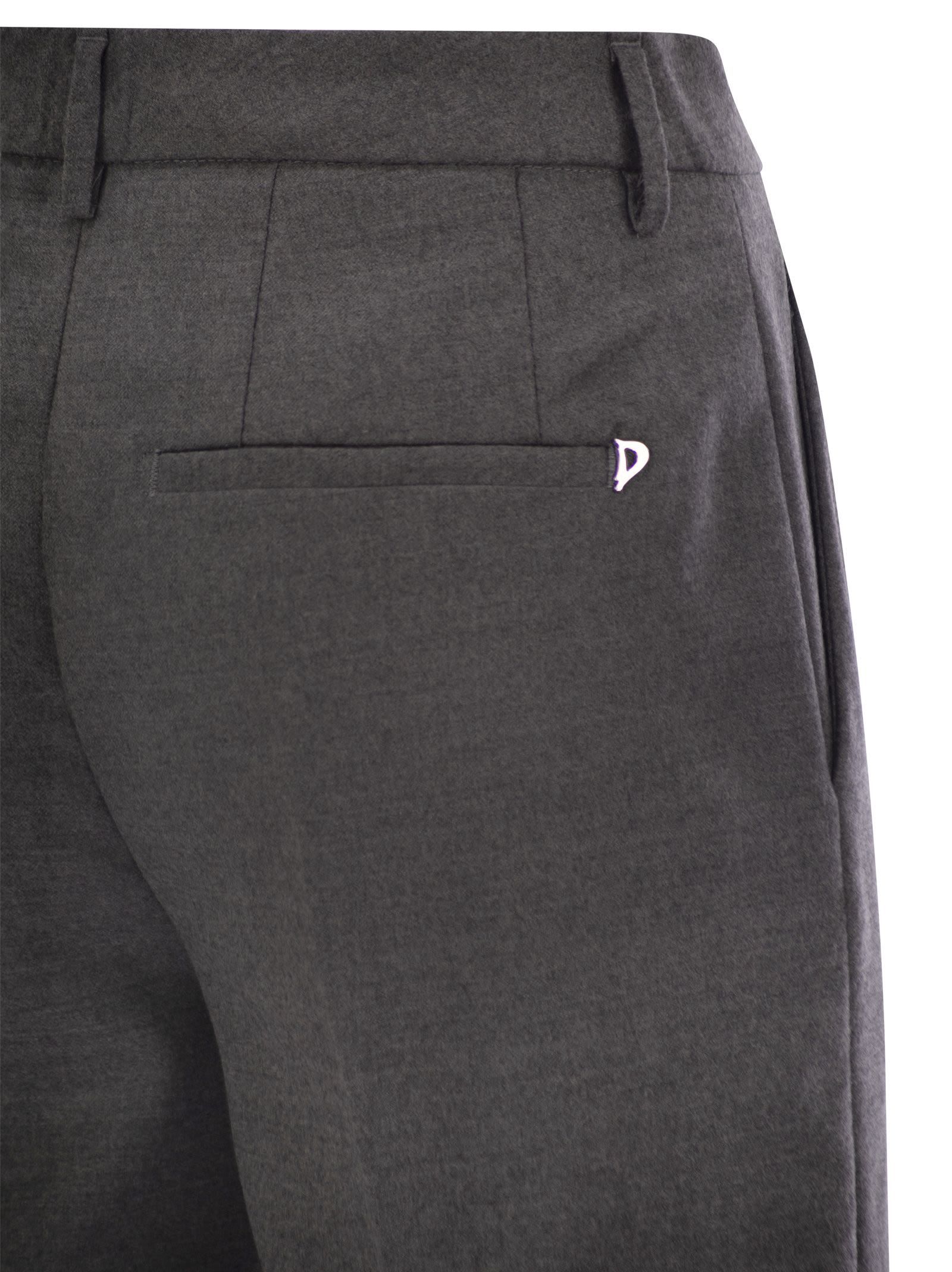 Dondup High Waist Casual Pants In Gray