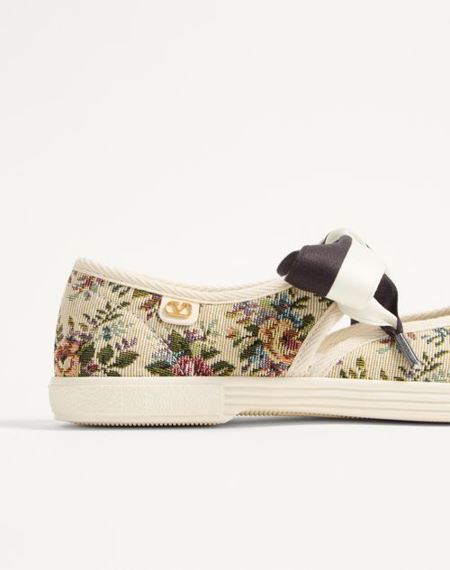 Valentino Bay By Bay Jacquard Ballet Flats In Nude