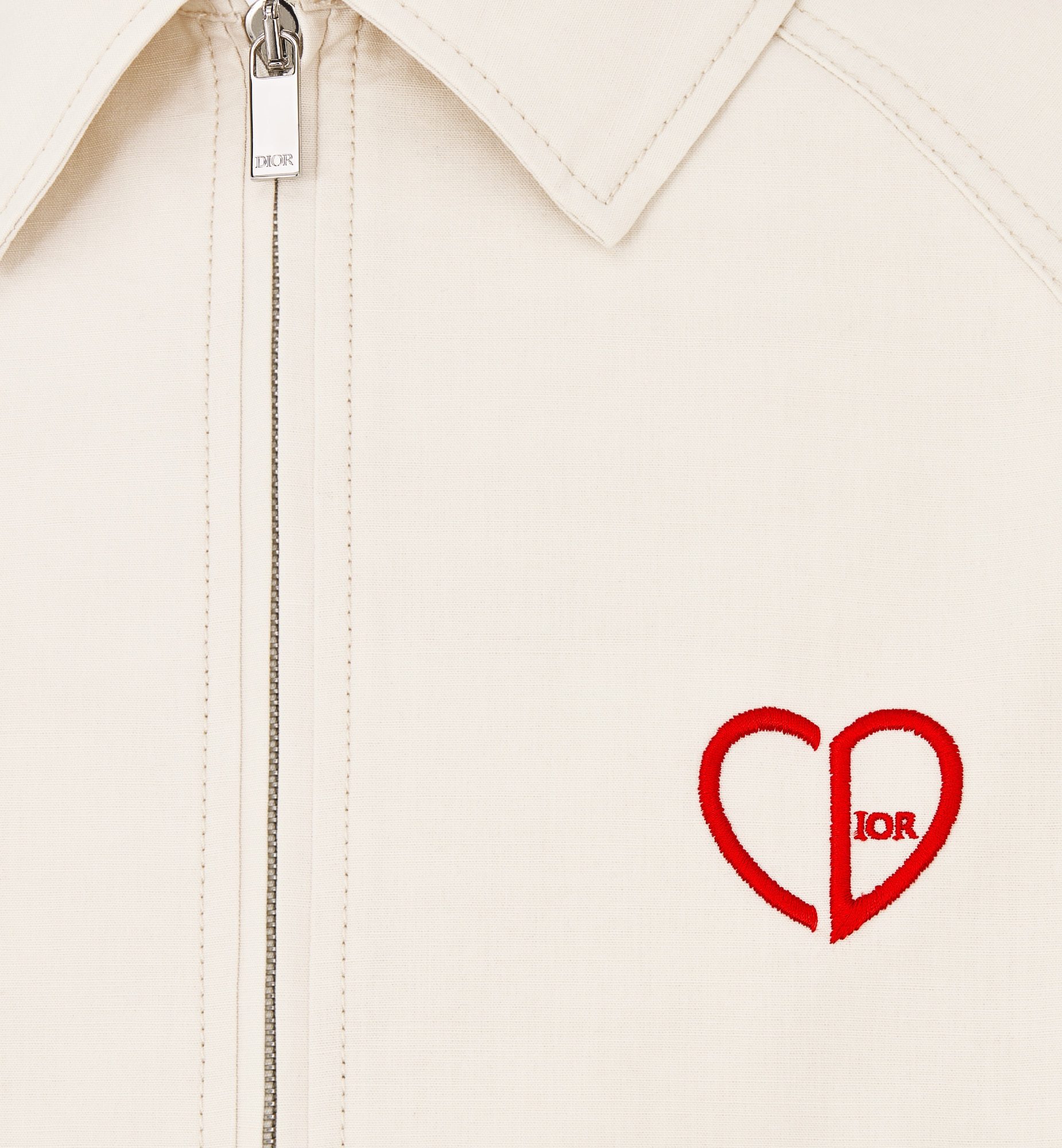 Dior Lightweight Cotton Bomber Jacket With Embroidered Logo In White