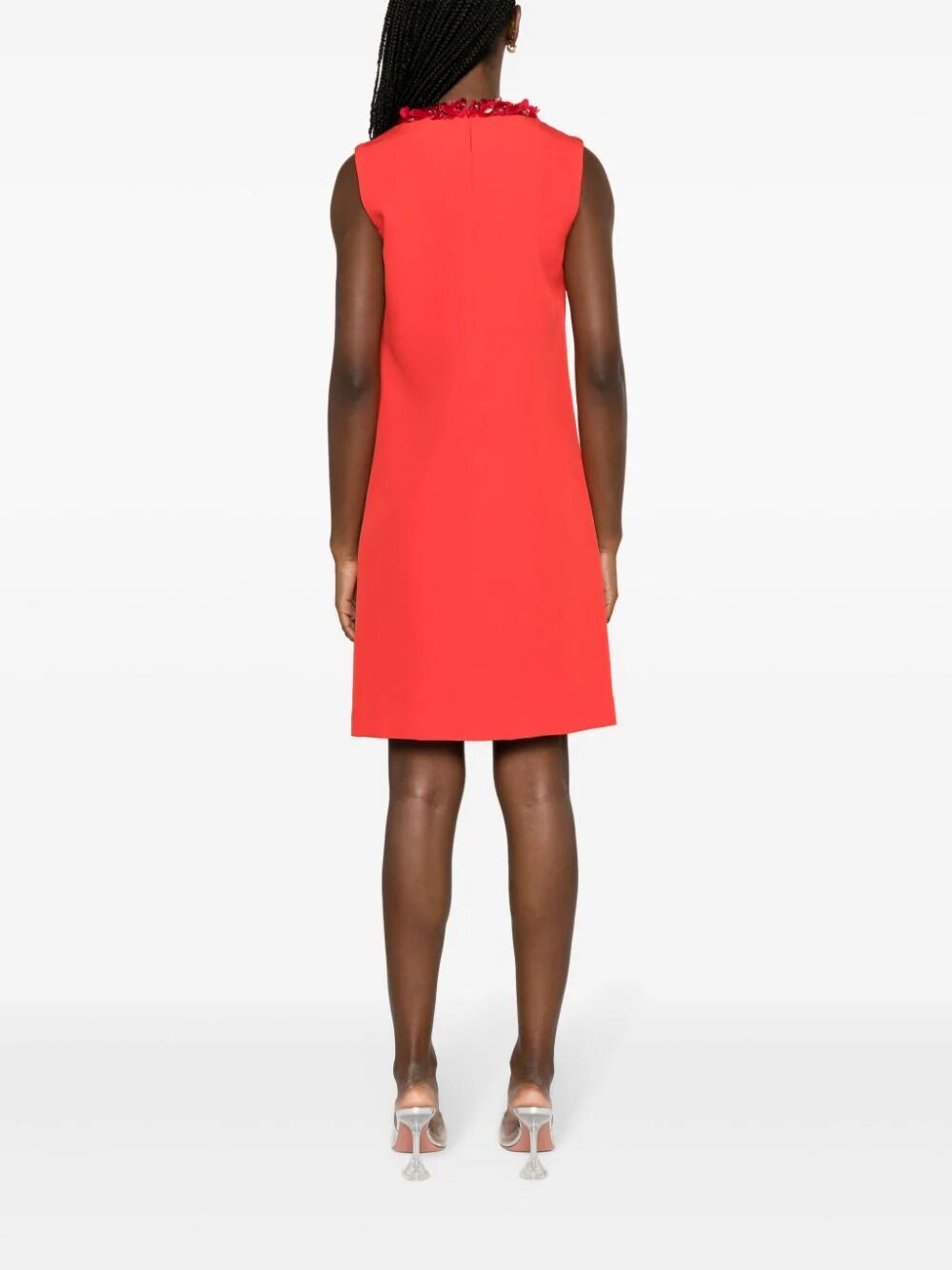 P.a.r.o.s.h Puppy Bead-embellished Column Dress In Red