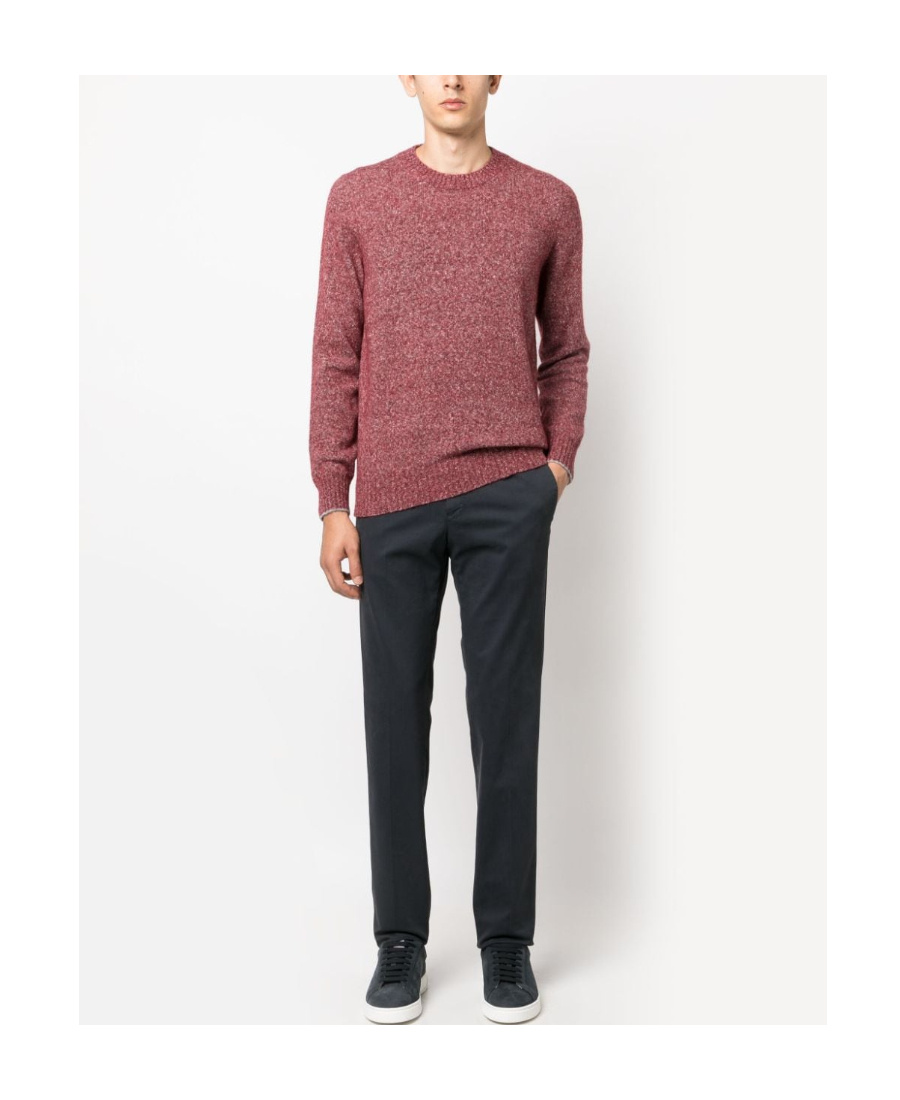 Brunello Cucinelli Versatile Ribbed Crew Neck Knit In Pink