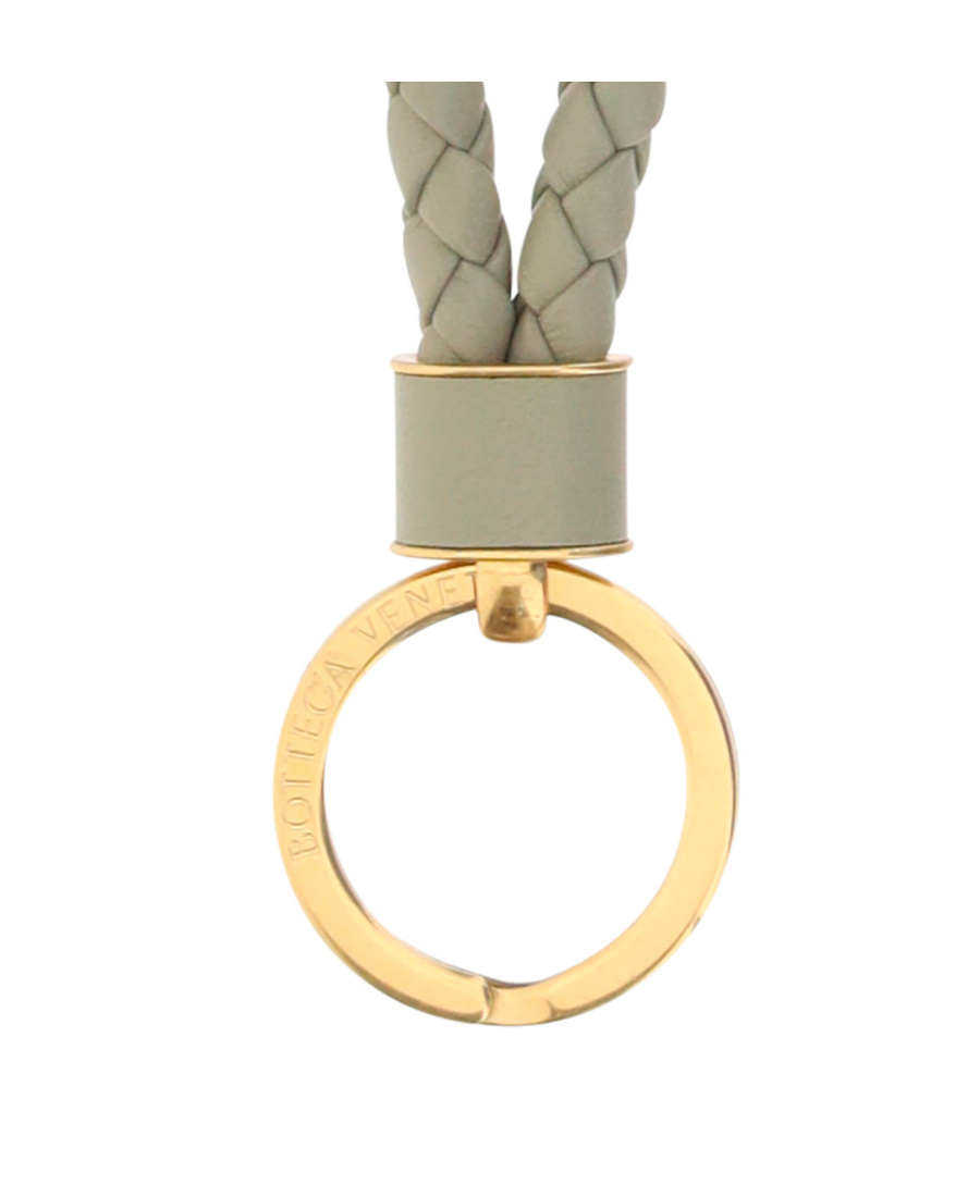Bottega Veneta Intrecciato Leather Keyring In Nude